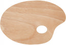 verfpalet 20 x 30 cm ovaal hout naturel