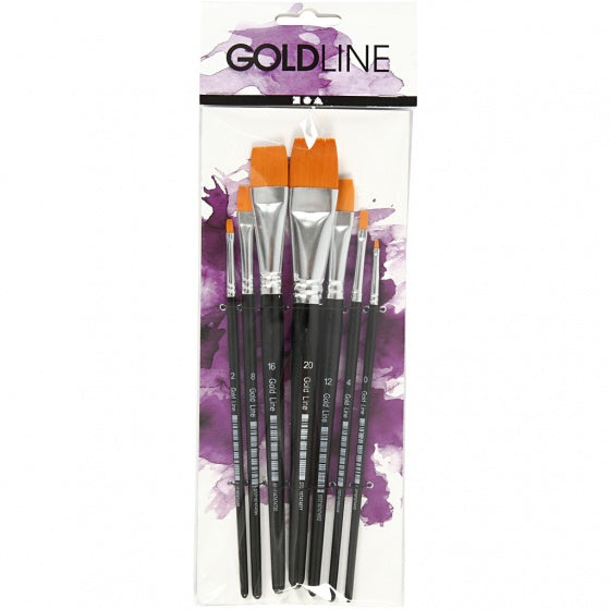 Gold Line Penselen Plat, 7st.