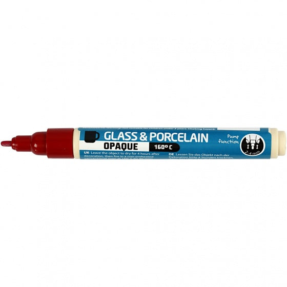 Glas- en Porseleinstift Dekkend - Donkerrood