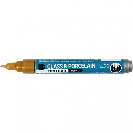 verfstift glas- & porselein contour goud