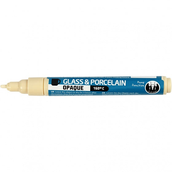 Glas- en Porseleinstift Dekkend - Creme
