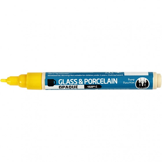 Glas- en Porseleinstift Dekkend - Geel