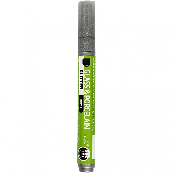 Glas- en Porseleinstift Glitter Semi-Dekkend - Grijs