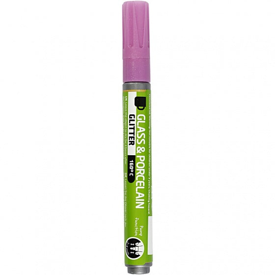 Glas- en Porseleinstift Glitter Semi-Dekkend - Roze