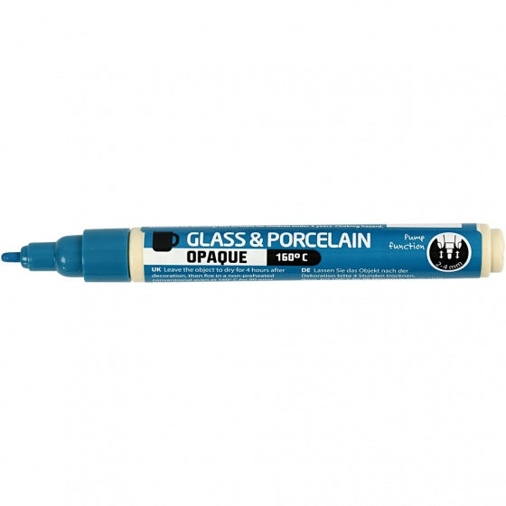 Glas- en Porseleinstift Dekkend - Turquoise