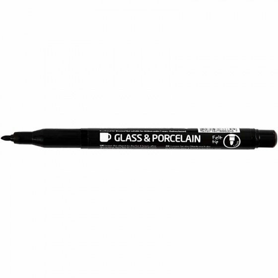 Contourstift voor Glas en Porselein Zwart, Lijndikte 1-3 mm
