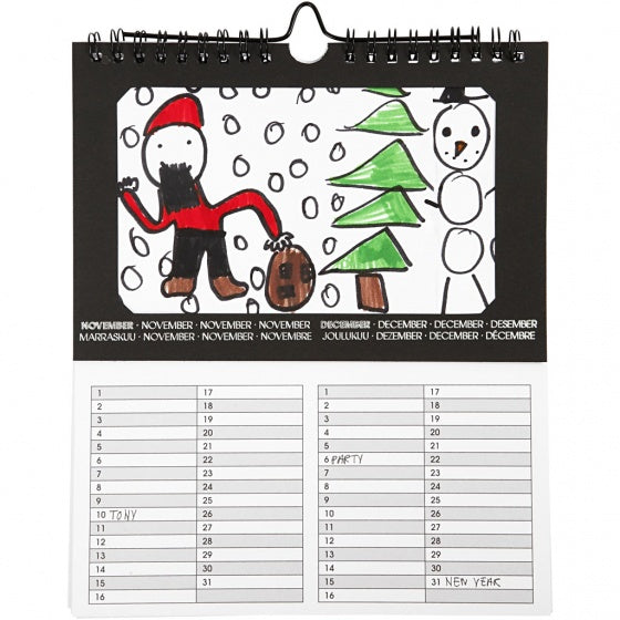 verjaardagskalender blanco 19 x 23 cm 5 stuks
