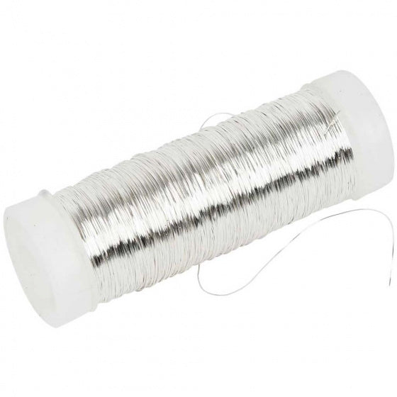 verzilverd draad 0,2 mm 110 meter zilver