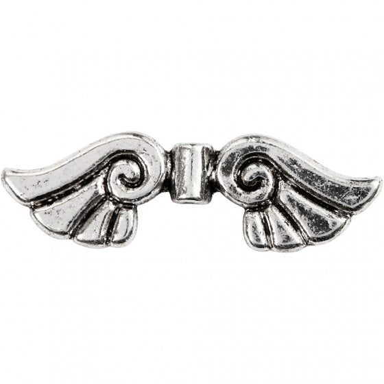 vleugeltjes 3,5 cm 6 stuks zilver