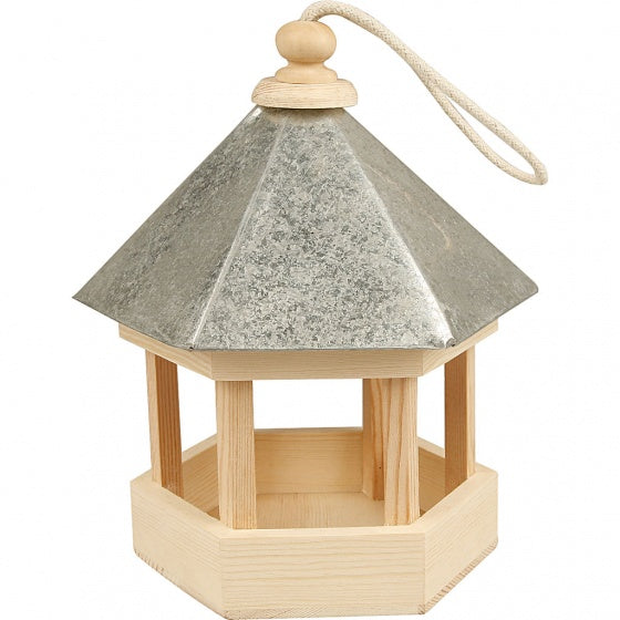 Vogelvoederhuis met zinken dak 22x18x16,5 cm