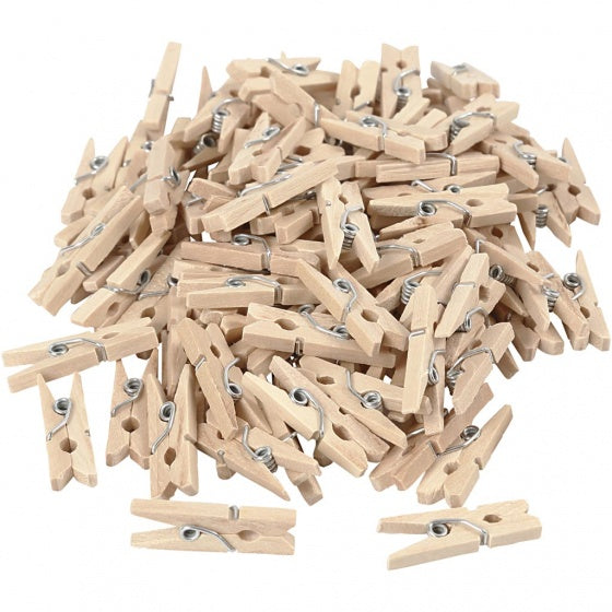 wasknijperset berkehout 2,5 x 0,3 cm 100 stuks