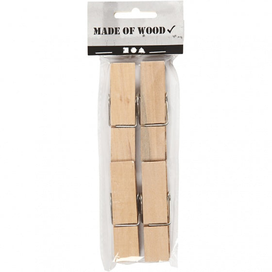 wasknijperset berkehout 7,2 x 2 cm 4 stuks
