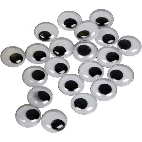 wiebelogen junior 14 mm zwart/wit 30 stuks
