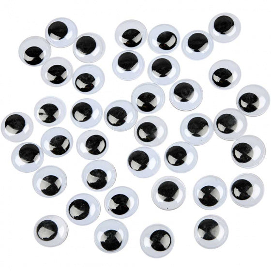 wiebelogen junior 20 mm zwart/wit 16 stuks