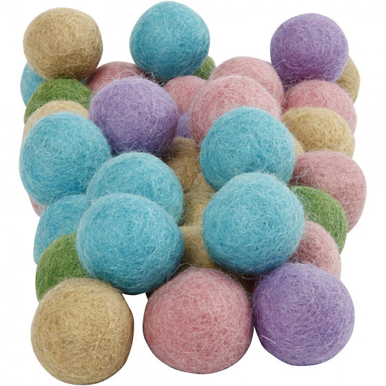 wolkralen 20 mm pastel 64 stuks