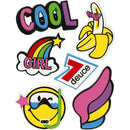 zachte stickers 'Cool Girl' 6 stuks