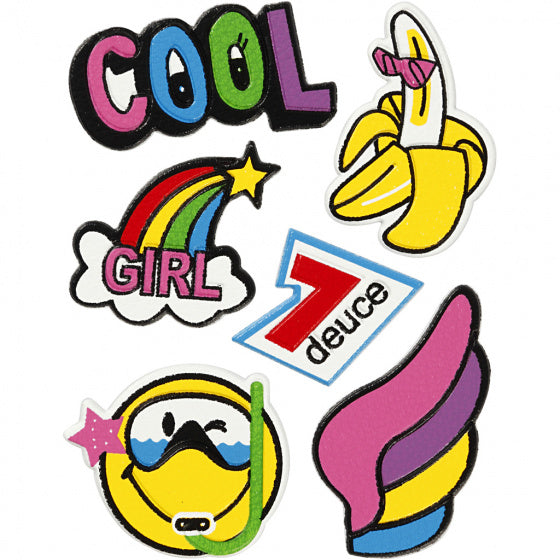 zachte stickers 'Cool Girl' 6 stuks