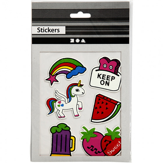 zachte stickers kleurrijk 6 stuks