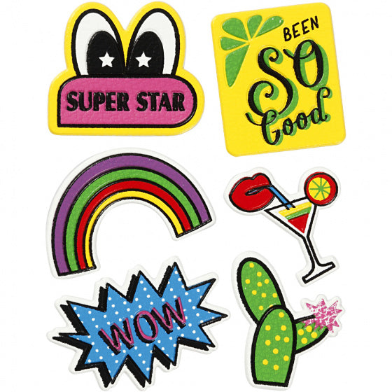 zachte stickers 'Super Star' 6 stuks