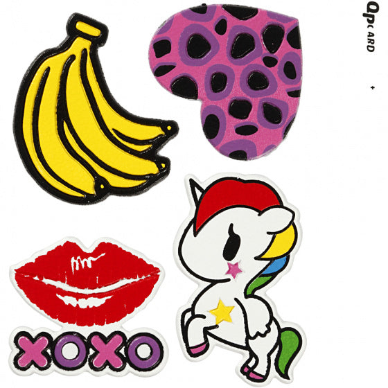 zachte stickers 'xoxo' 4 stuks