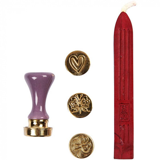 zegelset rood/paars 18 mm 1 set