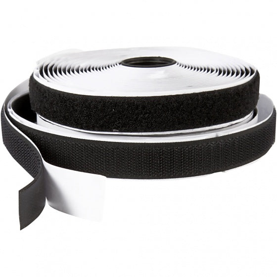 zelfklevend klittenband zwart 5 meter
