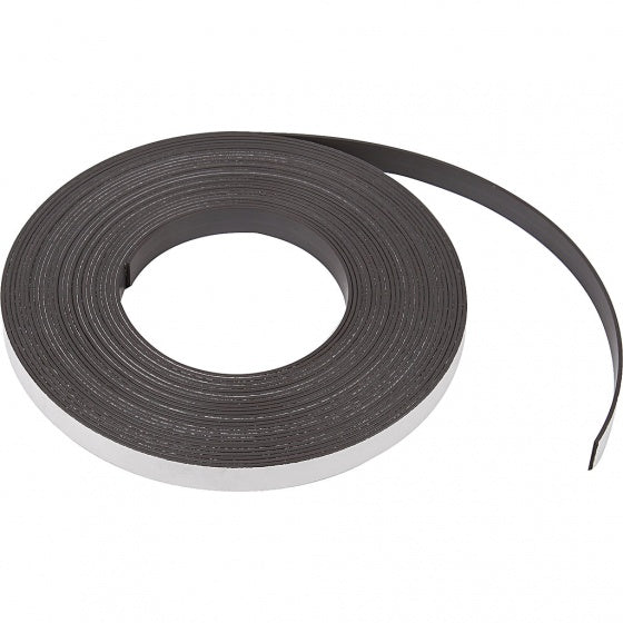 zelfklevende magneetband 12,5 mm / 1,5 mm zwart 10 meter