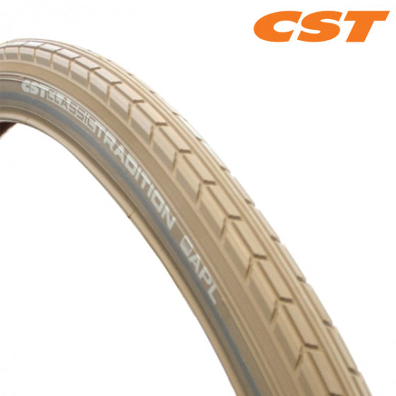 Buitenband CST Tradition Classic Line 28 x 1.75" / 47-622 mm - khaki met reflectie