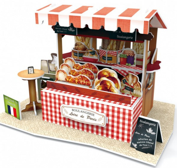 3D puzzel Bakery and Caffee Stall France 32 stukjes