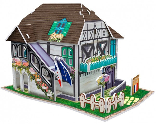 3D puzzel Flower House France 16,5 cm foam 31 stukjes