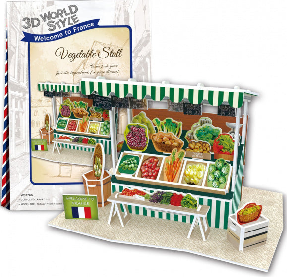 3D puzzel Vegetable Stall France foam 39 stukjes