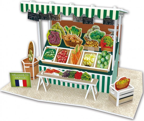 3D puzzel Vegetable Stall France foam 39 stukjes