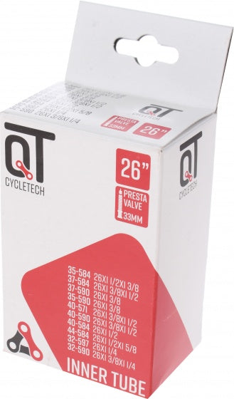 binnenband 26 inch (35/44-584/590) FV 33 mm zwart