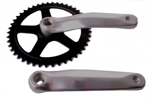 crankstelset 46T 170 mm alu zwart/zilver