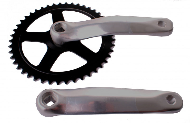 crankstelset 46T 170 mm alu zwart/zilver