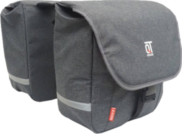 dubbele fietstas Tauri 30 liter grijs