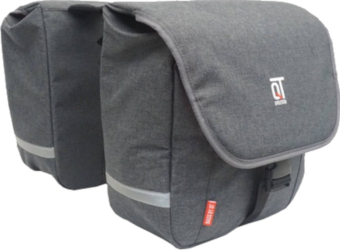 dubbele fietstas Tauri 30 liter grijs