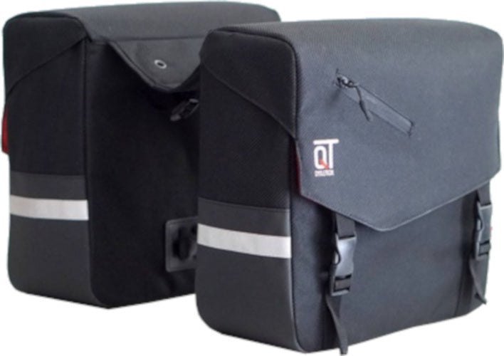 dubbele fietstas Vega 28 liter zwart