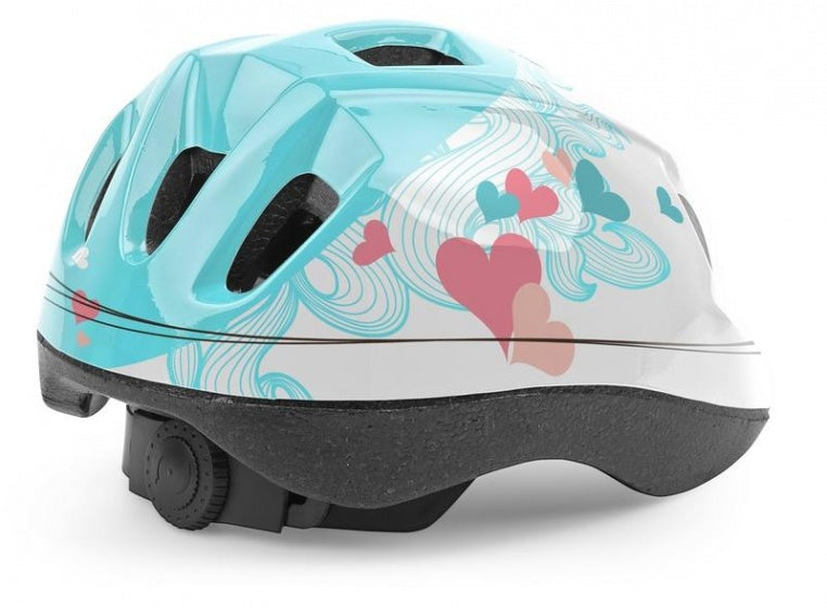 kinderhelm Hartjes blauw/wit maat 52-56 cm