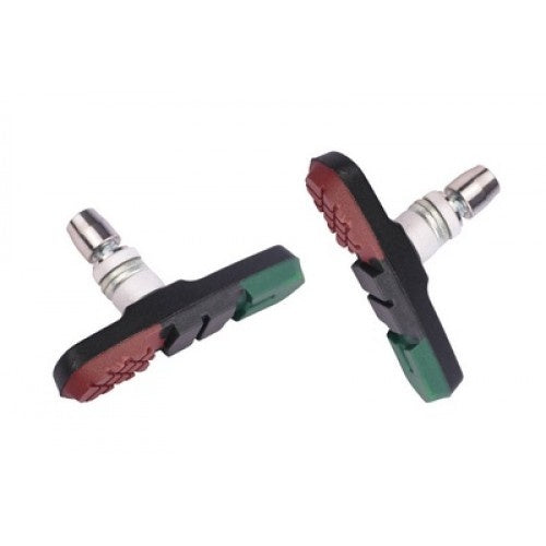 remblokken V-brake 72 x 7,5 mm zwart/rood/groen 4 stuks