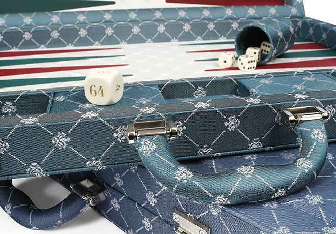 backgammon Prestige 54,5 x 36 cm textiel groen
