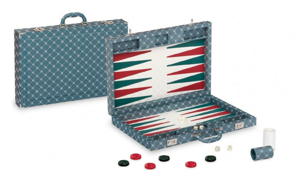 backgammon Prestige 54,5 x 36 cm textiel groen