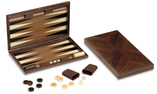 backgammon York 44 x 25 cm hout bruin/beige