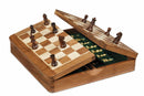 schaakbord magnetisch 25 cm hout bruin/crème 2-delig