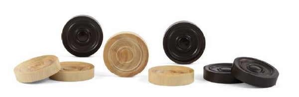 damstenen 28 mm hout zwart/lichtbruin 25-delig