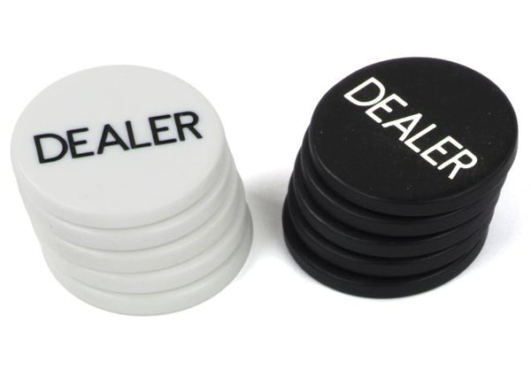 dealerchips poker 5 cm wit/zwart 10 stuks