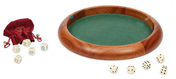 dobbelsteenbak 31,7 cm hout/vilt bruin/groen 12-delig