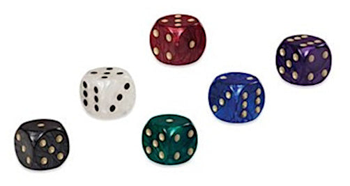 dobbelstenen gekleurd 15 mm 50 stuks
