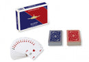speelkaarten double-deck 8,8 x 6,3 cm PVC blauw/rood