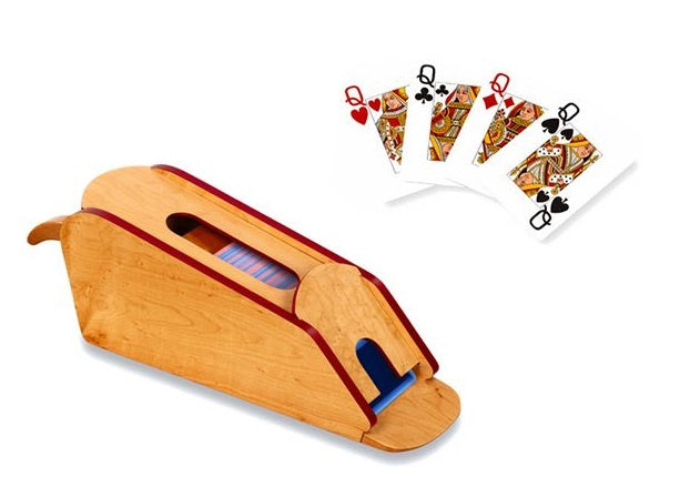 kaartenhouder Sabot Blackjack hout 43 cm blank/rood